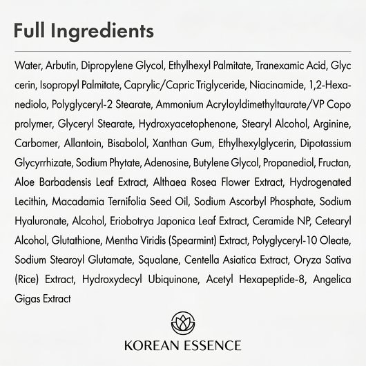 Korean Essence Arbutin 7% + Tranexamic Acid 4% Cream